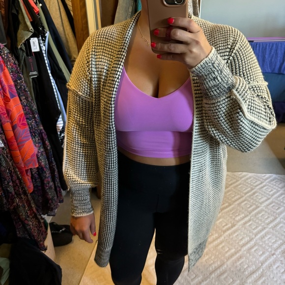 Amazon Black & Cream Cardigan Duster - Picture 2 of 4